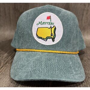 Masters Patch Snapback Rope Hat Green One Size Adjustable Solid Cobra